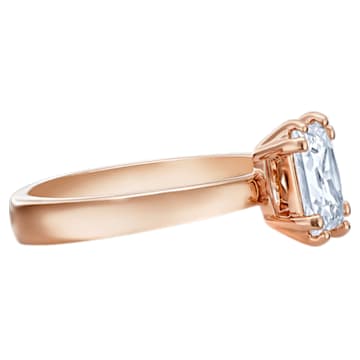 Attract ring, Square cut, White, Rose gold-tone plated - Swarovski, 5515778