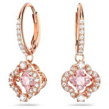 SWAROVSKI Una ネックレス クローバー ピンク ローズゴールド Una セット, ミックスカット, クローバー, ピンク, ローズ