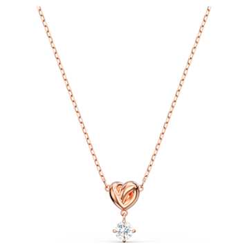 Una necklace, Clover, Pink, Rose gold-tone plated | Swarovski