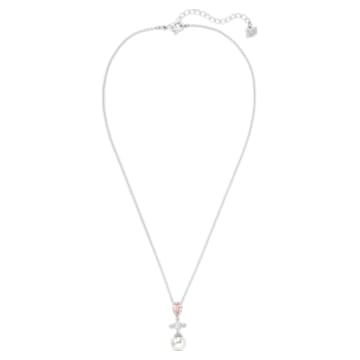 Perfection Necklace, Pink, Rhodium plated - Swarovski, 5516591