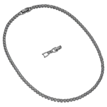Tennis Deluxe necklace, Black, Ruthenium plated - Swarovski, 5517113