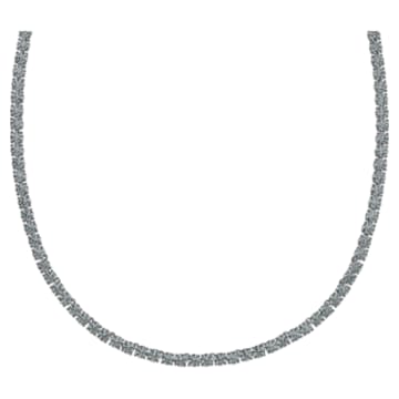 Tennis Deluxe necklace, Black, Ruthenium plated - Swarovski, 5517113