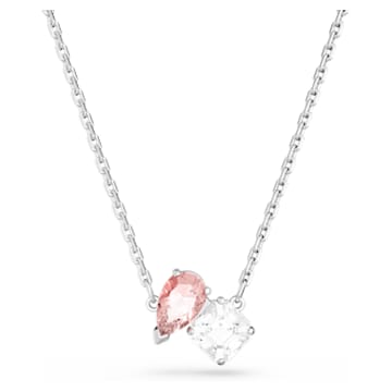 Attract Soul necklace, Pink, Rhodium plated - Swarovski, 5517115