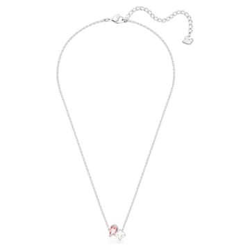 Attract Soul necklace, Pink, Rhodium plated - Swarovski, 5517115
