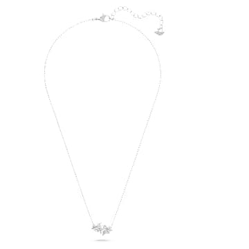 Attract Soul necklace, Heart, White, Rhodium plated - Swarovski, 5517117