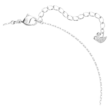 Attract Soul necklace, Heart, White, Rhodium plated - Swarovski, 5517117