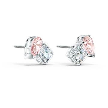 Clous d'oreilles Attract Soul, Tailles variées, Roses, Métal rhodié - Swarovski, 5517118