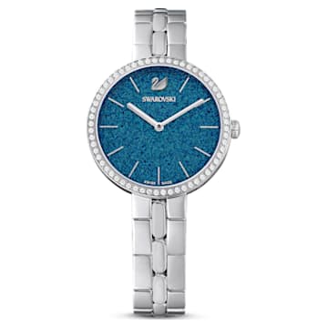 Ceas Cosmopolitan, Fabricat în Elveția, Brățară de metal, Albastru, Oțel inoxidabil - Swarovski, 5517790