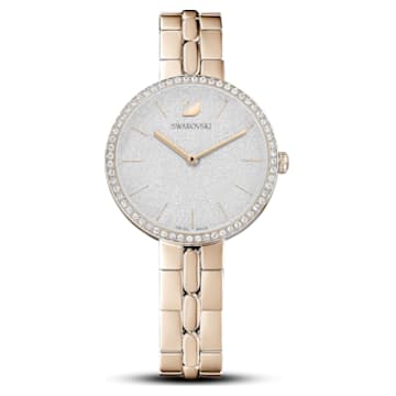 Cosmopolitan watch, Metal bracelet, Gold tone, Champagne-gold tone PVD - Swarovski, 5517794