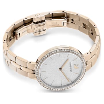 Zegarek Cosmopolitan, Swiss Made, Metalowa bransoleta, W odcieniu złota, Powłoka w odcieniu szampańskiego złota - Swarovski, 5517794
