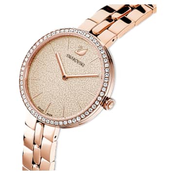 Montre Cosmopolitan, Fabriqué en Suisse, Bracelet en métal, Roses, Finition or rose - Swarovski, 5517800