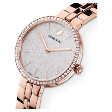 Ceas Cosmopolitan, Fabricat în Elveția, Brățară de metal, Nuanță roz-aurie, Finisaj în nuanță roz-aurie - Swarovski, 5517803