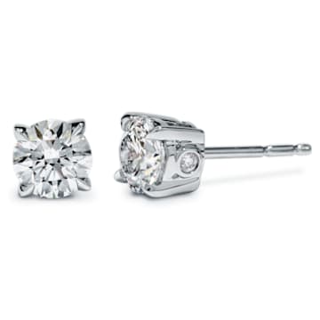 Eternity stud earrings, Diamond TCW 0.25 carat, 18K white gold - Swarovski, 5517819