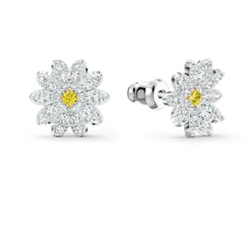 Eternal Flower stud earrings, Flower, Yellow, Mixed metal finish - Swarovski, 5518145