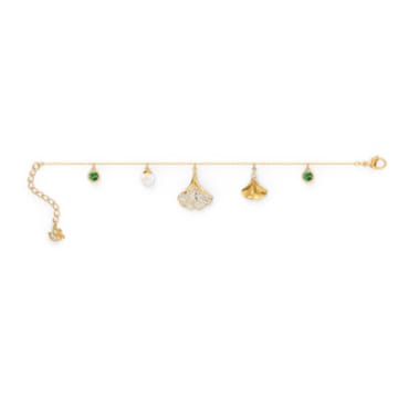 Stunning bracelet, Gingko, Green, Gold-tone plated - Swarovski, 5518173