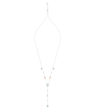 Sunny Y necklace, Light multicolored, Rhodium plated - Swarovski, 5518415