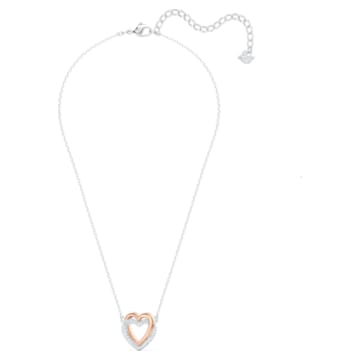 Swarovski Infinity 项链, 心形, 白色, 混合金属润饰 - Swarovski, 5518868