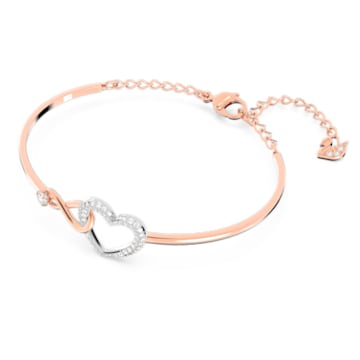 Bracelete Swarovski Infinity, Infinito e coração, Branca, Acabamento de combinação de metais - Swarovski, 5518869