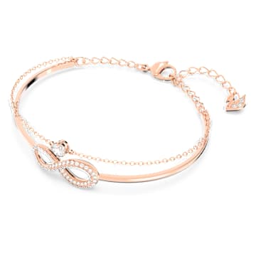 Brățară fixă Swarovski Infinity, Infinit, Albă, Placat cu nuanță roz-aurie - Swarovski, 5518871