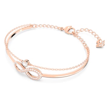 Bracelete Swarovski Infinity, Infinity, Branca, Lacado a rosa dourado - Swarovski, 5518871