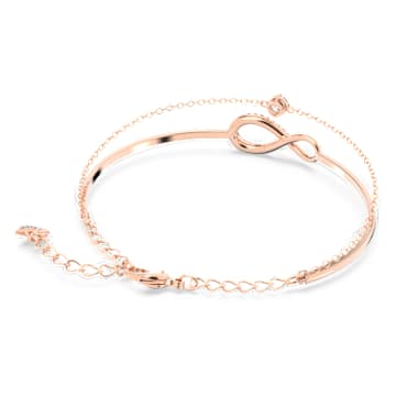 Brățară fixă Swarovski Infinity, Infinit, Albă, Placat cu nuanță roz-aurie - Swarovski, 5518871