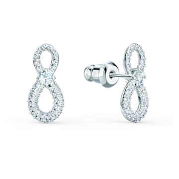 Swarovski Infinity drop earrings, Infinity, White, Rhodium plated - Swarovski, 5518880