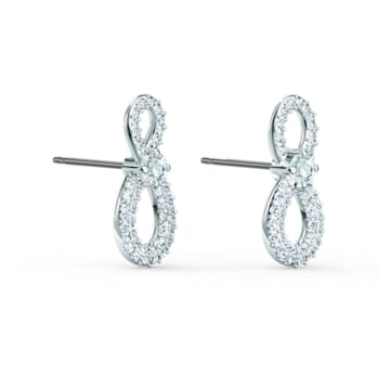 Swarovski Infinity earrings, Infinity, White, Rhodium plated - Swarovski, 5518880