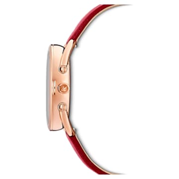 Orologio Crystalline Glam, Cinturino in pelle, Rosso, Finitura in tono oro rosa - Swarovski, 5519219