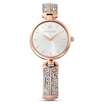 Dream Rock watch, Metal bracelet, Silver-tone, Rose gold-tone finish - Swarovski, 5519306