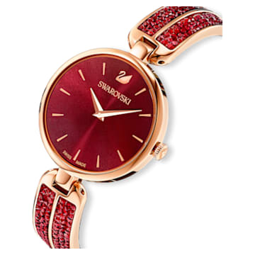 นาฬิกา Dream Rock, Swiss Made, สร้อยข้อมือโลหะ, แดง, เคลือบโทนสีโรสโกลด์ - Swarovski, 5519312