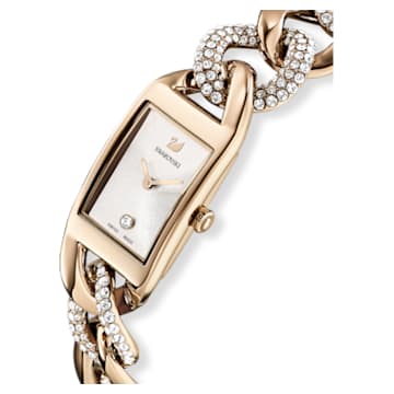 Cocktail horloge, Metalen armband, Goudkleurig, Champagnegoudkleurig PVD - Swarovski, 5519321