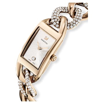 Montre Cocktail, Fabriqué en Suisse, Pavé, Bracelet en métal, Ton doré, Finition champagne doré - Swarovski, 5519321