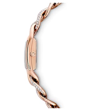 Cocktail watch, Swiss Made, Pavé, Metal bracelet, Rose gold tone, Rose gold-tone finish - Swarovski, 5519327