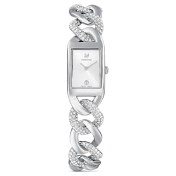 Cocktail watch, Swiss Made, Metal bracelet, Silver tone, Stainless steel - Swarovski, 5519330