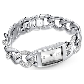 Cocktail watch, Metal bracelet, Silver Tone, Stainless steel - Swarovski, 5519330