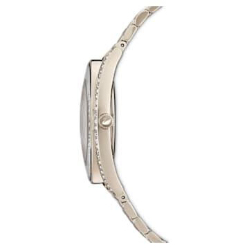 Crystalline Aura horloge, Swiss Made, Metalen armband, Goudkleurig, Champagnegoudkleurige afwerking - Swarovski, 5519456