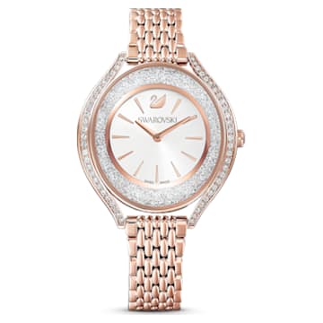 Crystalline Aura watch, Metal bracelet, Rose gold tone, Rose gold-tone finish - Swarovski, 5519459