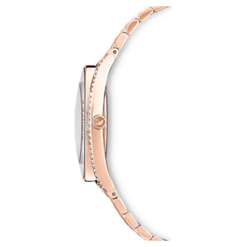 Ceas Crystalline Aura, Fabricat în Elveția, Brățară de metal, Nuanță roz-aurie, Finisaj în nuanță roz-aurie - Swarovski, 5519459