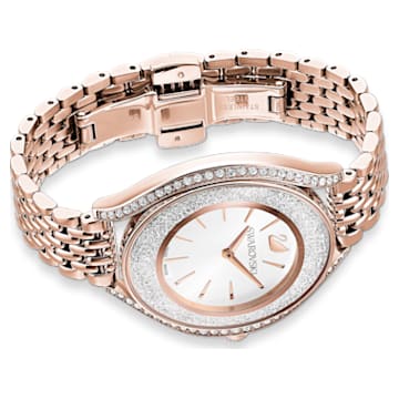 Crystalline Aura 腕表, 瑞士制造, 金属手链, 玫瑰金色调, 玫瑰金色调润饰 - Swarovski, 5519459