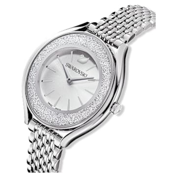 Montre Crystalline Aura, Fabriqué en Suisse, Bracelet en métal, Ton argenté, Acier inoxydable - Swarovski, 5519462