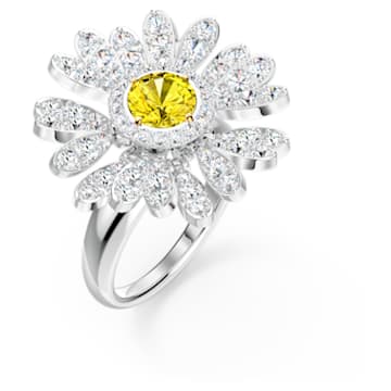Eternal Flower ring, Flower, Yellow, Mixed metal finish - Swarovski, 5520366