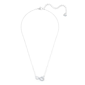 Collar Swarovski Infinity, Símbolo del infinito, Blanco, Baño de rodio - Swarovski, 5520576