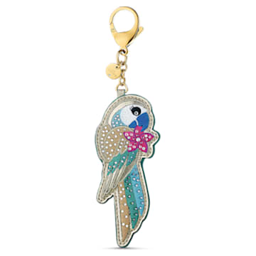 Tropical Parrot bag charm, Parrot, Multicolored, Gold-tone plated - Swarovski, 5520615