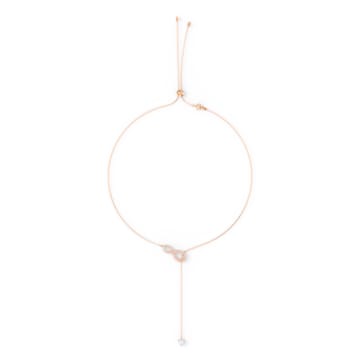 Swarovski Infinity Y necklace, Infinity, White, Rose-gold tone plated - Swarovski, 5521346