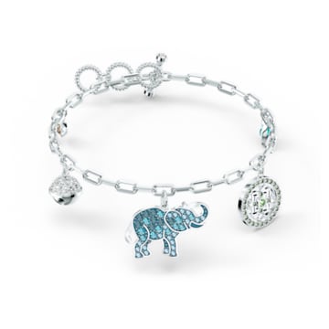 Swarovski Symbolic bracelet, Elephant, Multicolored, Rhodium plated - Swarovski, 5521444
