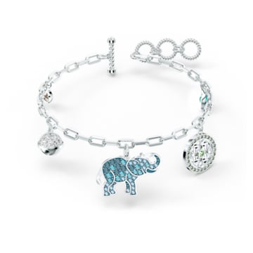 Swarovski Symbolic bracelet, Elephant, Multicoloured, Rhodium plated - Swarovski, 5521444