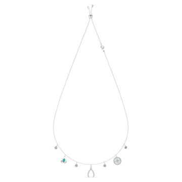 Swarovski Symbolic Charm necklace, Mandala, Wishbone, Lotus, Multicoloured, Rhodium plated - Swarovski, 5521449