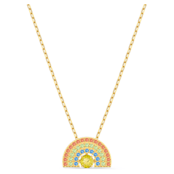 Swarovski Sparkling Dance necklace, Rainbow, Multicolored, Gold-tone plated - Swarovski, 5521756