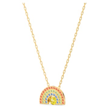Swarovski Sparkling Dance necklace, Rainbow, Multicolored, Gold-tone plated - Swarovski, 5521756