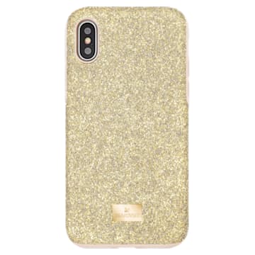 High smartphone case with bumper, iPhone® X/XS, Gold tone - Swarovski, 5522086